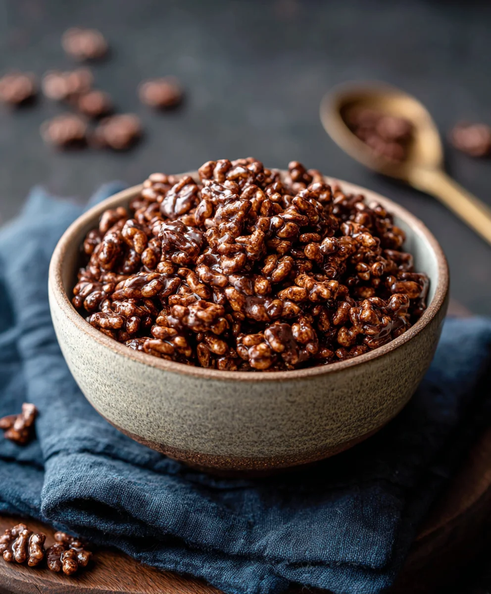 Healthy Crispy Chocolate Puffed Rice Cereal Treat