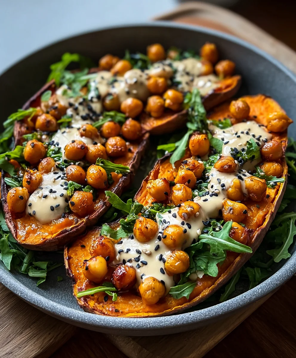 Sweet Potato Tahini Chickpeas - Easy Plant-Based Recipe