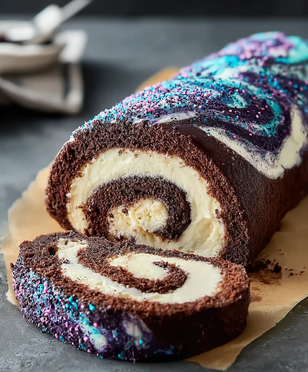 Galaxy Cake Roll Recipe - A Swirl of Cosmic Deliciousness
