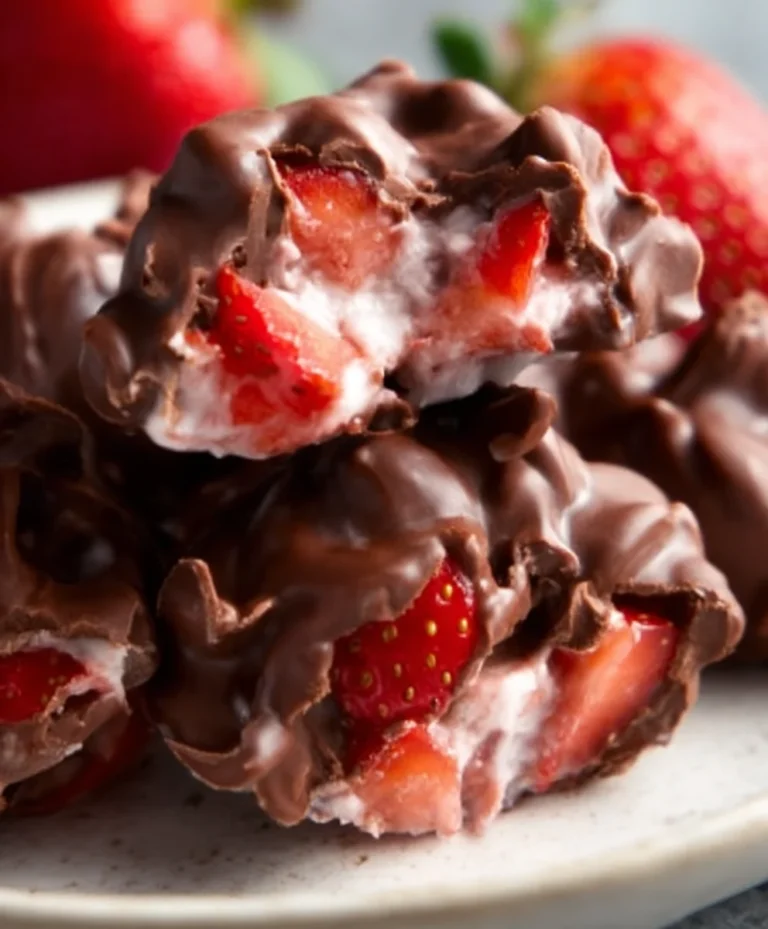 Viral Chocolate Strawberry Yogurt Clusters Easy Snack