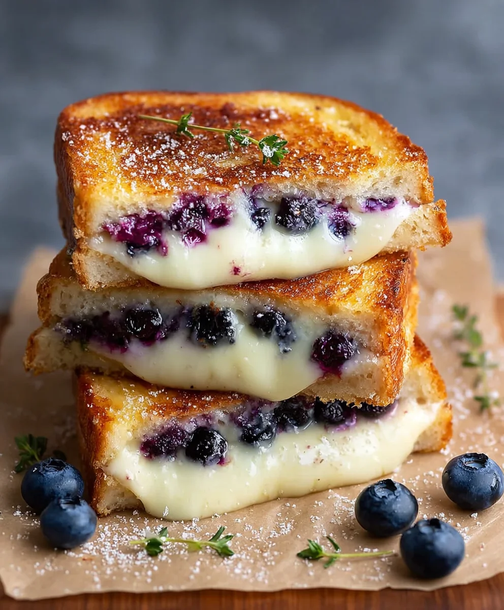 Crispy Blueberry Grilled Cheese - Sweet-Savory Delight