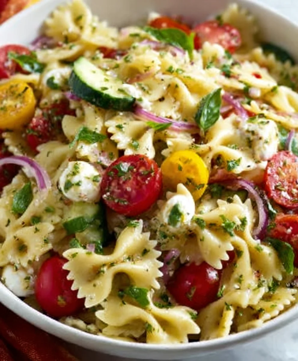 Easy Bow Tie Pasta Salad - Refreshing & Delicious
