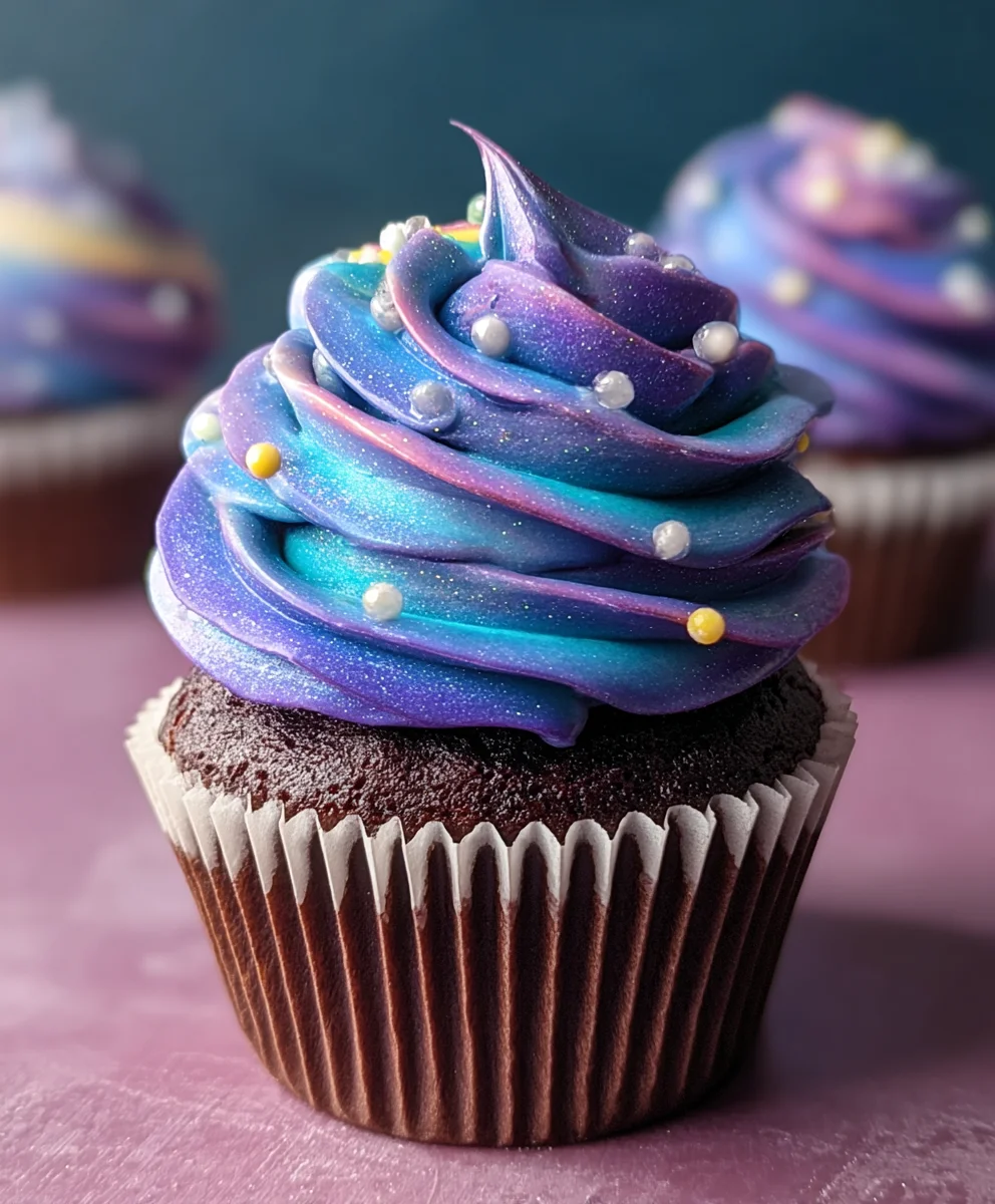 Galaxy Cupcakes - Easy Swirled Cosmic Treat