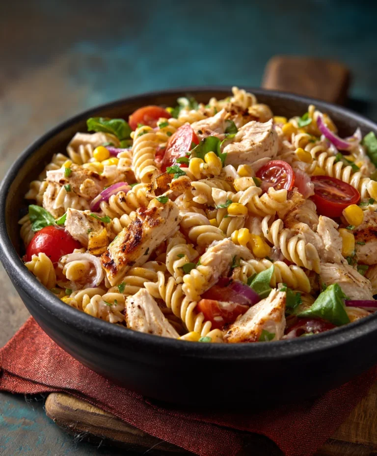 Easy BBQ Chicken Pasta Salad Recipe-Quick & Delicious