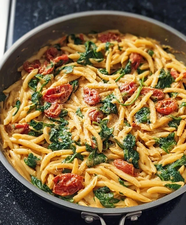 One-Pot Spinach Tomato Pasta