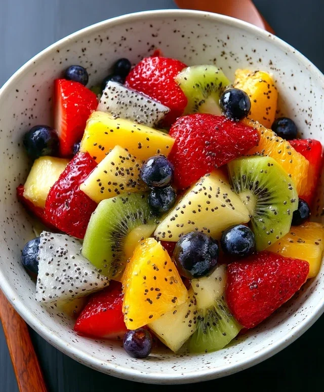 Fruit Salad with Honey-Lime Poppy Seed Dressing