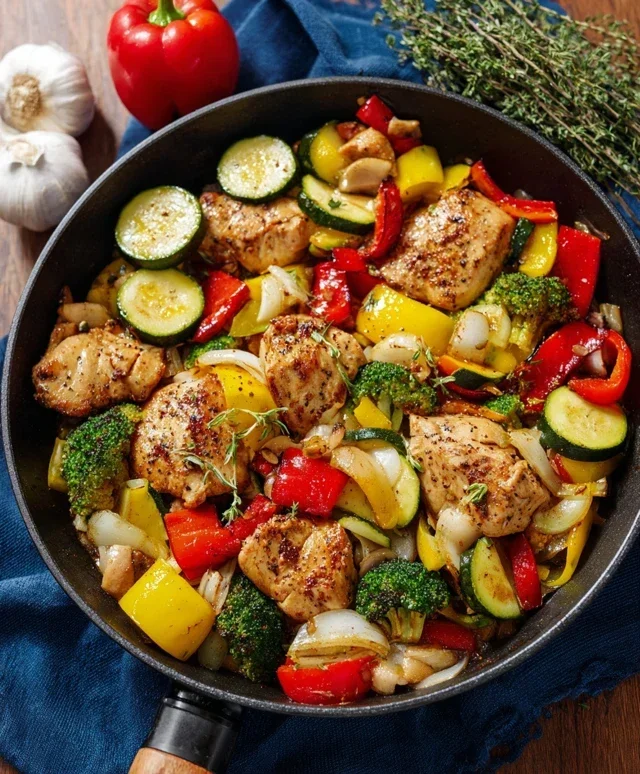 Healthy Chicken and Vegetables Skillet