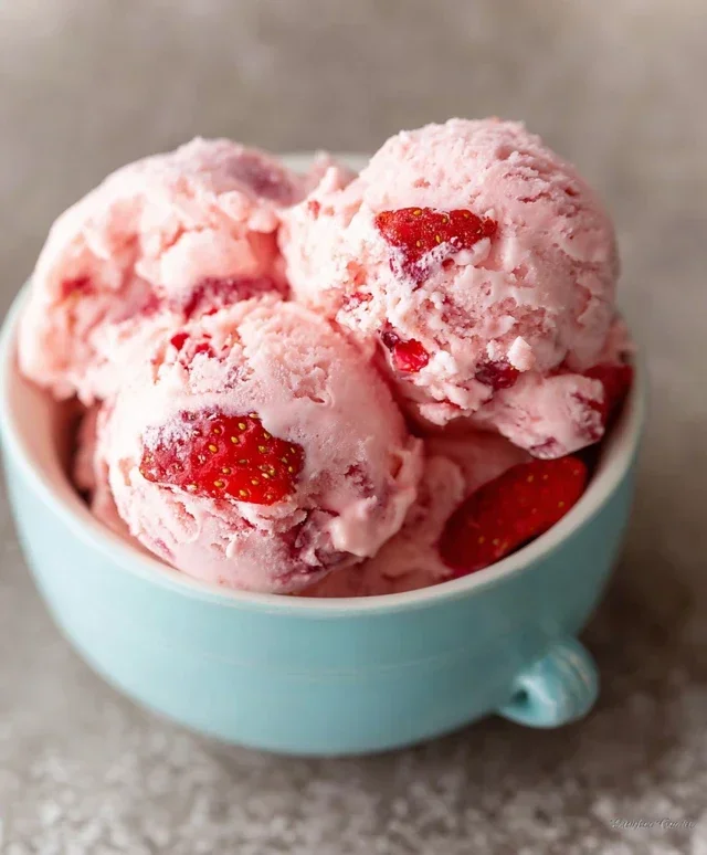 Homemade Strawberry Ice Cream