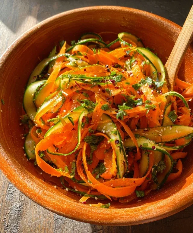 Carrot and Cucumber Ribbon Salad