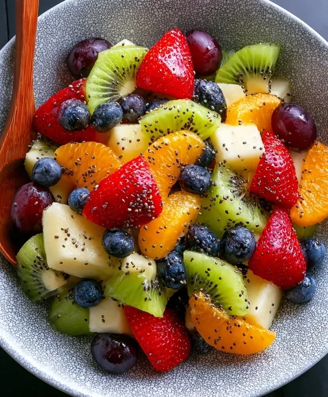 Fruit Salad with Honey-Lime Poppy Seed Dressing