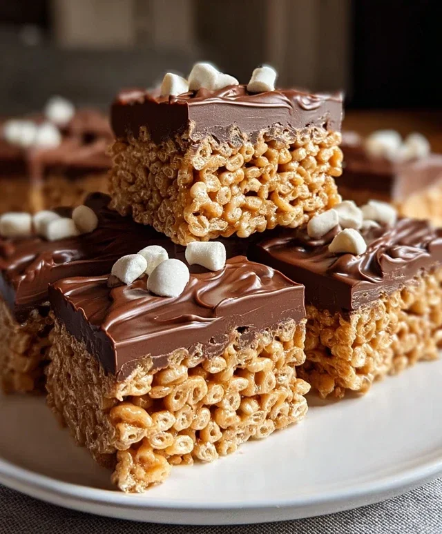 Chocolate Peanut Butter Rice Krispie Squares
