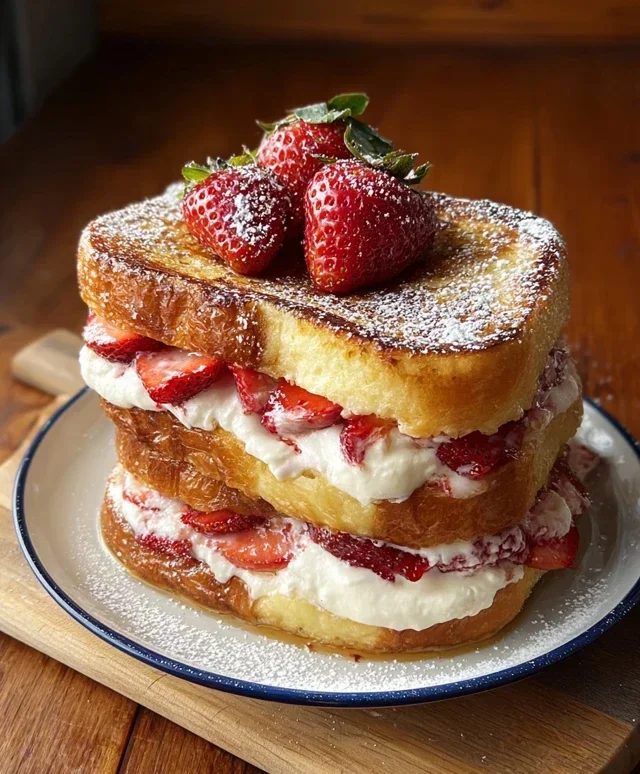 Strawberry Cream Cheese Stuffed French Toast