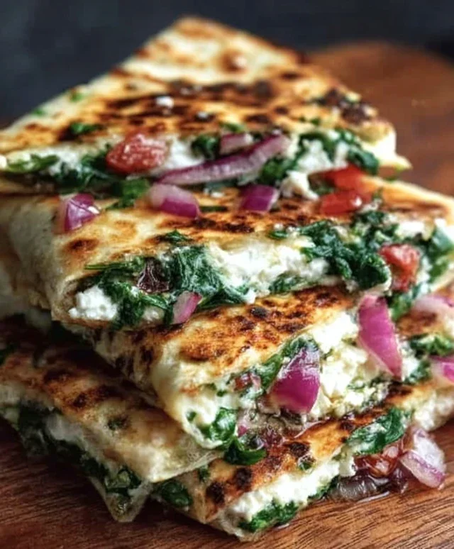 Spinach and Feta Quesadillas