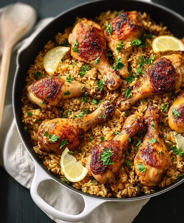 Baked Chicken Legs and Rice