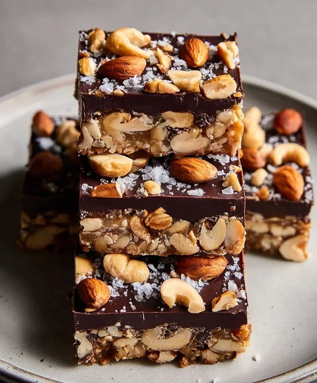 Dark Chocolate and Sea Salt Nut Bars