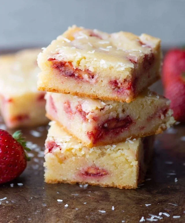 Strawberry Lemon Blondies