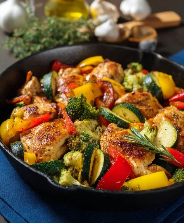 Healthy Chicken and Vegetables Skillet